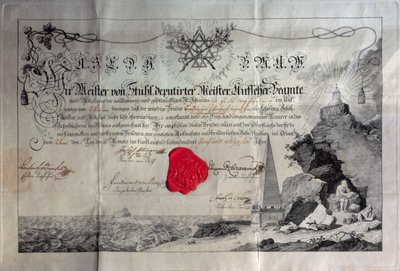 Masonic certificate by Unbekannt Unbekannt